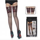 Sexy Womens wide Lace Top Silicone Stay Up back golden tie high Stockings ,Stockings hose,  Pantyhos