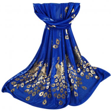 2017 Womens Luxury Chiffon Scarf Elegant Golden Peacock Veil Scarves Shawl Stole Soft Long Wraps Sca