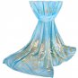 2017 Womens Luxury Chiffon Scarf Elegant Golden Peacock Veil Scarves Shawl Stole Soft Long Wraps Sca