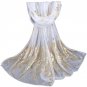 2017 Womens Luxury Chiffon Scarf Elegant Golden Peacock Veil Scarves Shawl Stole Soft Long Wraps Sca