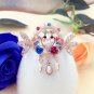 Luxury plating Golden hollow Hair claw Clips Flowers Crystal Crab claw hairpins Pendant with claw cl