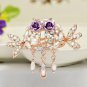 Luxury plating Golden hollow Hair claw Clips Flowers Crystal Crab claw hairpins Pendant with claw cl