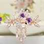 Luxury plating Golden hollow Hair claw Clips Flowers Crystal Crab claw hairpins Pendant with claw cl