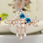 Luxury plating Golden hollow Hair claw Clips Flowers Crystal Crab claw hairpins Pendant with claw cl
