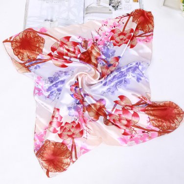 Fashion Small Square 40% Natural Silk Women Scarves Luxury Black Golden Stripe Woman Neck Scarf for 