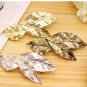 3 Patterns Golden Silver Metallic Leaf Hair Clips Barrettes Girls Women Fashion Hair Jewelry