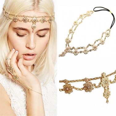Imitation Pearl Flower Stretch Headband Hair  Wedding Acessories Crystal Bridal Hair Accessories Hea