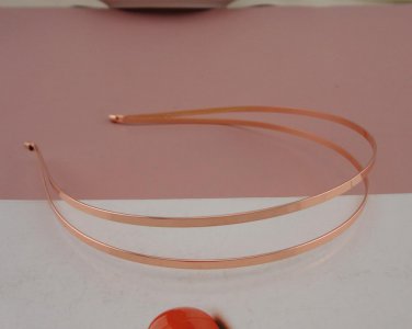 5PCS Rose Golden plain double 3mm flat wire hair headbands at nickle free and lead free for DIY hair
