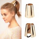 Polished Alloy Golden Silver Black Metallic Column Hair Claw Special Design Elastic Hair Bands Headw