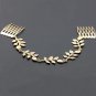 Golden Metallic Branch Leaf Linked Double Hair Comb  Women Headwear Fashion Headbands