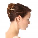 Polished Antler Shaple Barrettes with metal golden hair accessories for women.