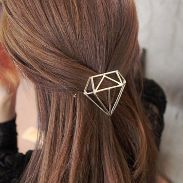 Diamond Shape Golden Silver Metallic Hair Clips and Pins  Women Fashion Headwear Hairpins Hair Acces