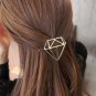 Diamond Shape Golden Silver Metallic Hair Clips and Pins  Women Fashion Headwear Hairpins Hair Acces