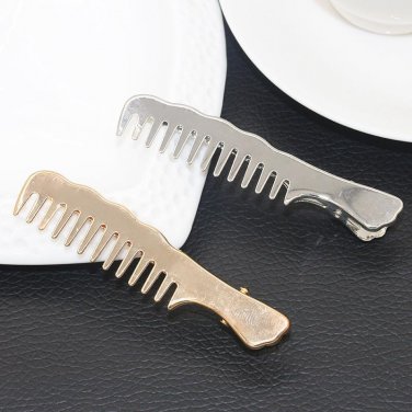 Small Hair Comb Shape Golden Silver Hair Clips and Pins  Barrettes for Women Fashion Headwear Hair A