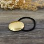 Elastic hair bands with golden metal glazed circle women hair accessories for ponytail