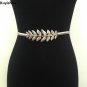 New Luxury Golden Olive Leaves Belt for Women Metal Elastic Waist Chain Belts Wedding Dresses Design