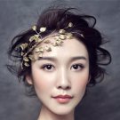 New Women Golden Leaves Frontlet Hair Accessories For Bride Wedding Headdress Vintage Leaf Hairband 