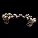 Elegant Rhinestone Frontlet Women Hair Combs Sticks Bridal Silver Golden Headbands Hair Accessories 