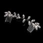 Elegant Rhinestone Frontlet Women Hair Combs Sticks Bridal Silver Golden Headbands Hair Accessories