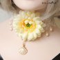 Princess gothic Lolita hair accessory Black bow royal bangs golden lace gentlewomen hairpin handmade