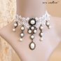Princess gothic Lolita hair accessory Black bow royal bangs golden lace gentlewomen hairpin handmade