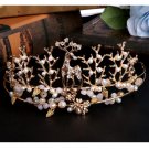 2017 Hot Vintage Golden Deer Bride Crown Hairband Headdress Rhinestone Tiara    NOV9_15