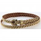 Hot Sale Golden Silver Woman Braided Belt Woven Bonded Leather Braided Belts For Women Knitting Belt