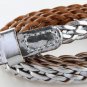 Hot Sale Golden Silver Woman Braided Belt Woven Bonded Leather Braided Belts For Women Knitting Belt