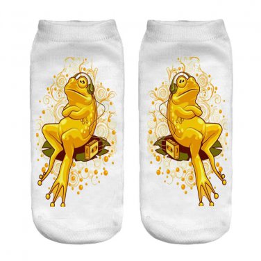 HOT Personality  Golden toad 3D funny socks Design Printed Girl Children Lady Casual Cartoon Unisex 