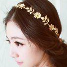 LNRRABC 1PC Cute Fashion Women Headbands Girls Hot Trendy Romantic Flower Leaves Golden Hair Band He