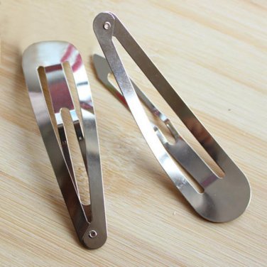 50pcs 4cm DIY Metal Kid Silver SNAP CLIPS DIY Bows Girl Hair Clip Claw Barrette Pin Bow Craf