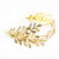 Golden Hairbands Wedding Tiara Pearl Wedding Crown with Golden Leaves Bridal Hair Accessories Headwe