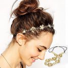 1PC Fashion Charming Sweet Romantic Delicate Olivet Golden Flower Rope Chain Headband Women Lady Gir