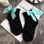 Summer Funny Gold Silver Wire After The Heel Ribbon Big Bow Short Socks Wild Chaussette Female Herri