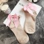Summer Funny Gold Silver Wire After The Heel Ribbon Big Bow Short Socks Wild Chaussette Female Herri