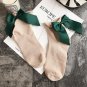 Summer Funny Gold Silver Wire After The Heel Ribbon Big Bow Short Socks Wild Chaussette Female Herri