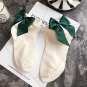 Summer Funny Gold Silver Wire After The Heel Ribbon Big Bow Short Socks Wild Chaussette Female Herri