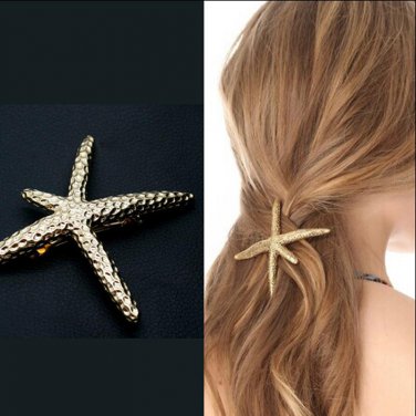 Patterns Stars Starfish Golden Metallic Hair Clips Women Fashion Elegance Lady Barrettes Headbands F