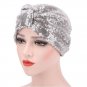 Punk Fashion Silver Color Sequin Women Warp Headwear Headwrap African Head wrap Twist Hair Band Blac