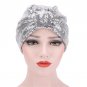 Punk Fashion Silver Color Sequin Women Warp Headwear Headwrap African Head wrap Twist Hair Band Blac