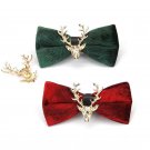 new fashion men golden velvet Christmas moose head wedding bow tie flower cravat krawatten noeud pap