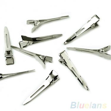 Hot 50 pcs Silver Flat Metal Single Prong Alligator Women  Hair Clips Barrette for Bows DIY Accessor