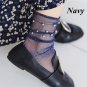 Fashion Women Glitter Mesh Ankle Socks Soft Comfortable Sock Silver Bead Gauze Fishnet Mesh socks Su