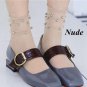 Fashion Women Glitter Mesh Ankle Socks Soft Comfortable Sock Silver Bead Gauze Fishnet Mesh socks Su