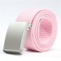 Herren Damen Waist Belt Silver Metal Buckle Canvas Waistband Strap