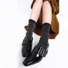 Japanese Novelty Glitter Gold Silver Color Silk Thin Knee Socks Retro Bling Women Candy Color Solid 