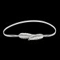 Women Leaf Design Belt Metal Leaves Cummerbund Clasp Front Stretch Waistband Gold Silver Elastic Wai