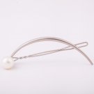 Simple Style Crescent Golden Silver Metallic Hair Clips and Pins Scrub Simulated Pearl Fashion Barre