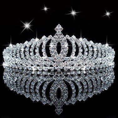 New Shiny Crystal Rhinestone Headband Silver Wedding Party Tiara Hair bands Bridal Hair Accessories 