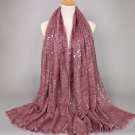 Popular women plain bandhnu cotton glitter silver bohemian shawls hijab summer muslim long scarves/s